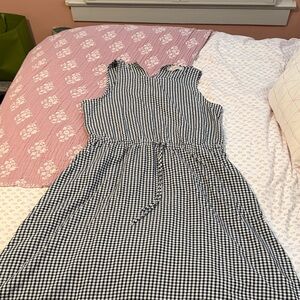 Cross cross back Black and White Gingham Dress